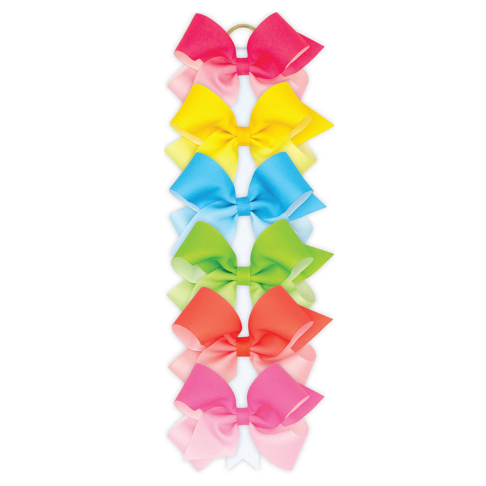 Medium Grosgrain Ombre Color-block Print Girls Hair Bow