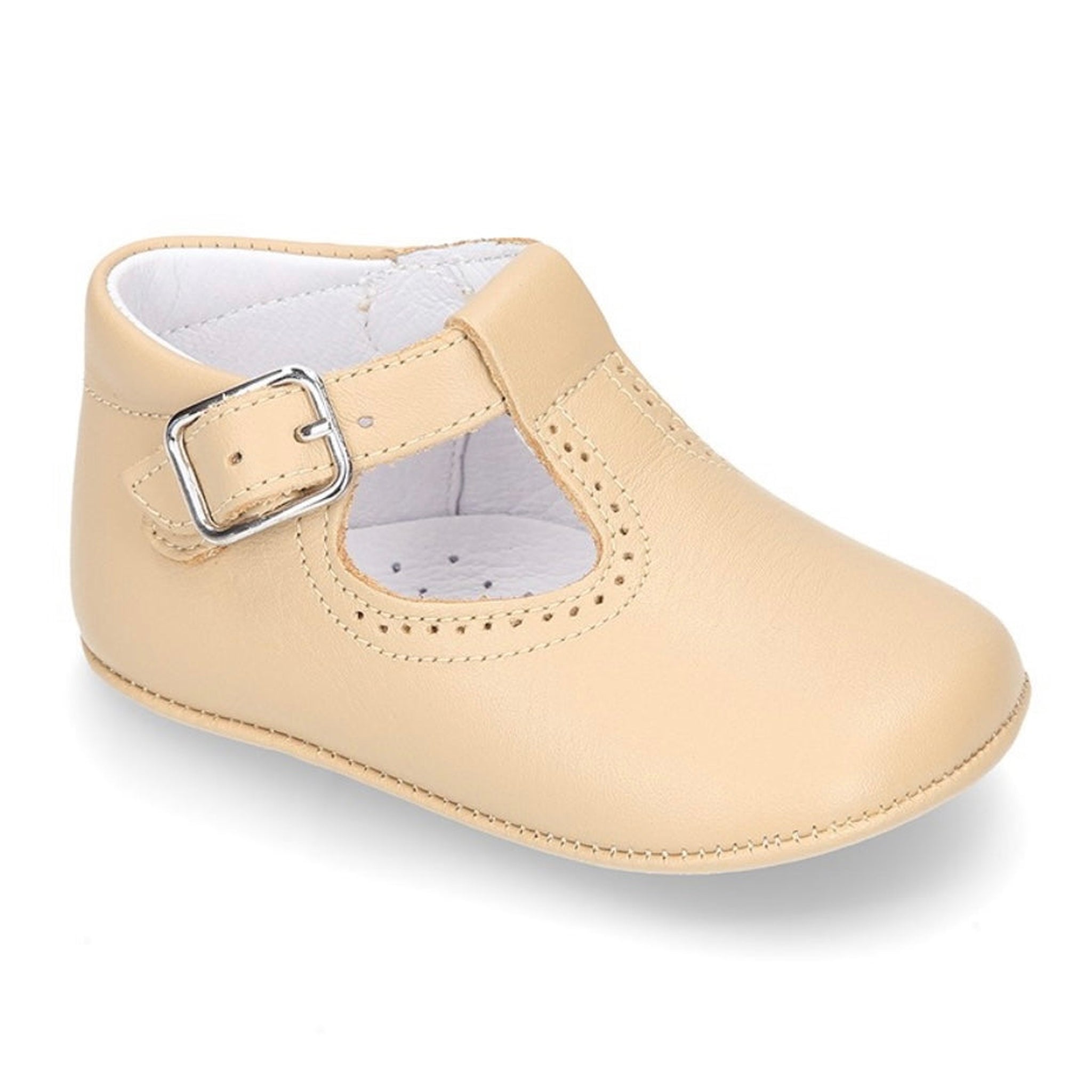 T-Strap Leather Pepito - Camel